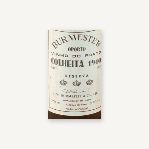 Burmester Colheita Porto Reserva 1940 DO 0,75l — этикетка вина