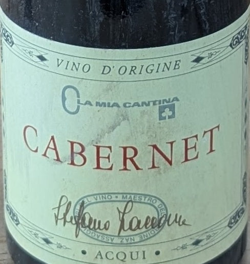Cabernet Acqui — wine label, illustrative image