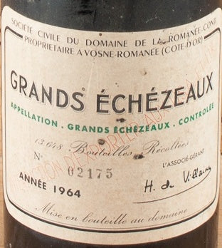 Domaine de la Romanee-Conti Grands Echezeaux Grand Cru 1964 AOC — etichetta del vino