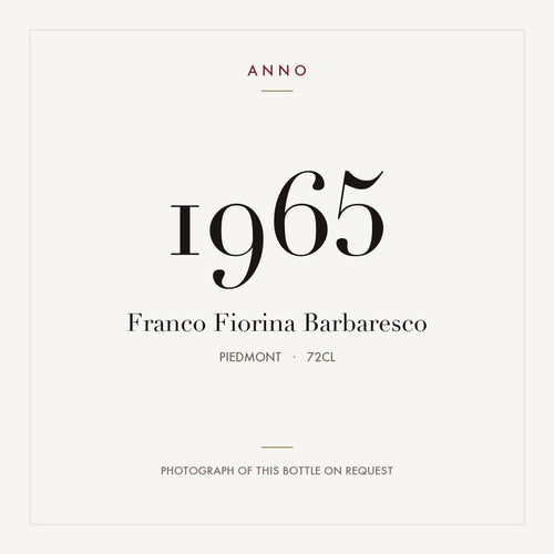 Franco Fiorina Barbaresco 1965 0,72l, Piemonte — ANNO-årgangskort; foto af den faktiske flaske på forespørgsel