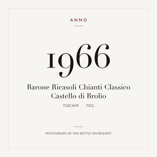 Barone Ricasoli Chianti Classico Castello di Brolio 1966 0,75l from Tuscany — ANNO vintage card; photograph of the actual bottle available on request