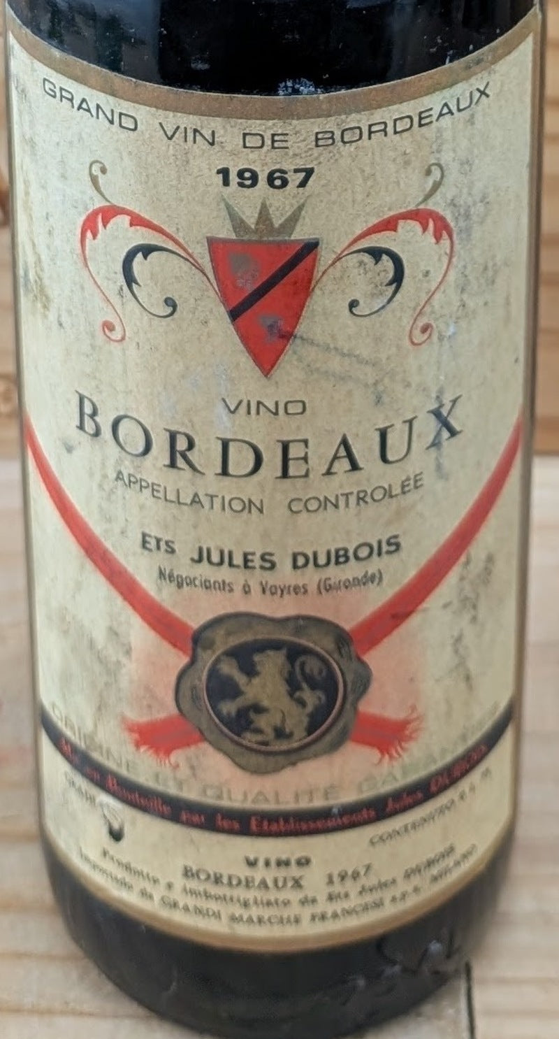 Ets Jules Dubois Bordeaux 1967 AOC — wine label