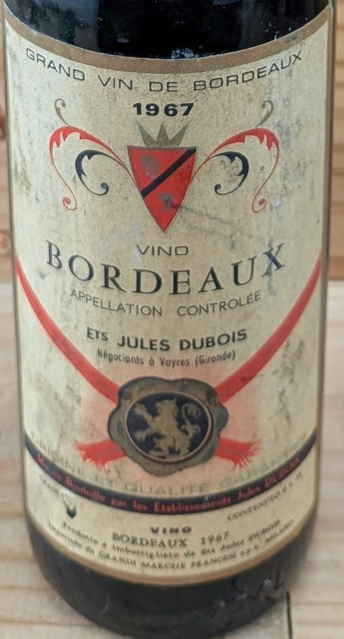 Ets Jules Dubois Bordeaux 1967 AOC — wine label