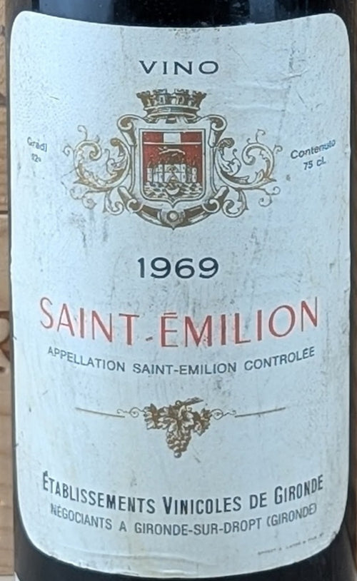 Etablissements Vinicoles de Gironde Saint-Emilion 1969 AOC — wine label