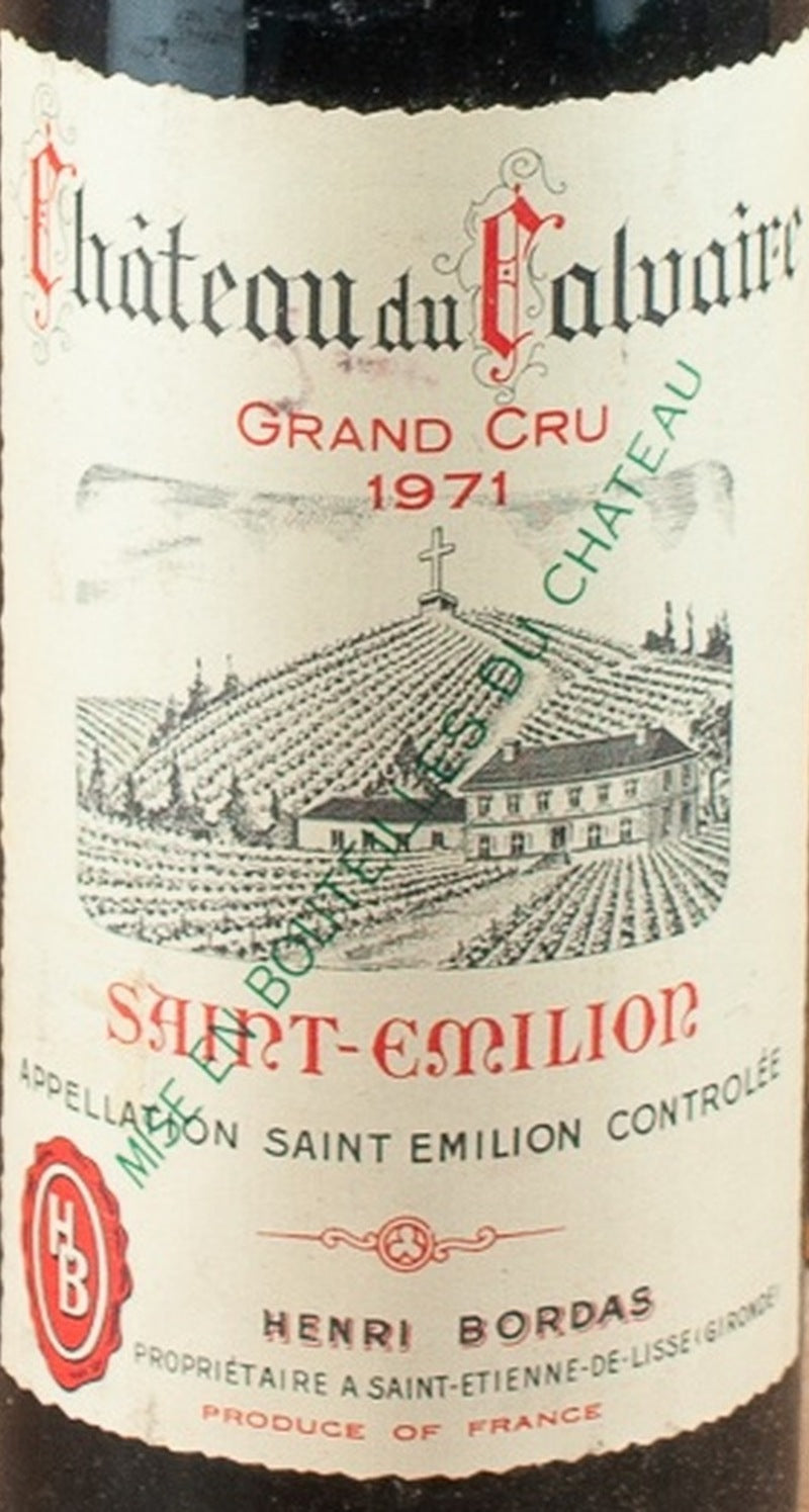Chateau du Calvaire Saint-Emilion Grand Cru 1971 AOC — wine label