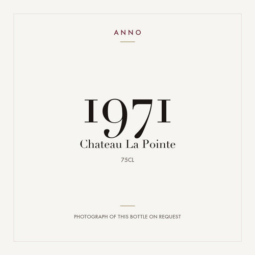 Chateau La Pointe Pomerol 1971 AOC 0,75l — cartão de colheita ANNO; fotografia da garrafa real disponível a pedido