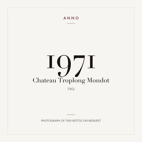 Chateau Troplong Mondot Saint-Emilion Grand Cru 1971 AOC 0,75l — cartão de colheita ANNO; fotografia da garrafa real disponível a pedido