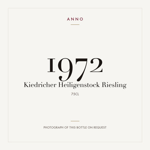 Kiedricher Heiligenstock Riesling 1972 0,75l — ANNO vintage card; photograph of the actual bottle available on request