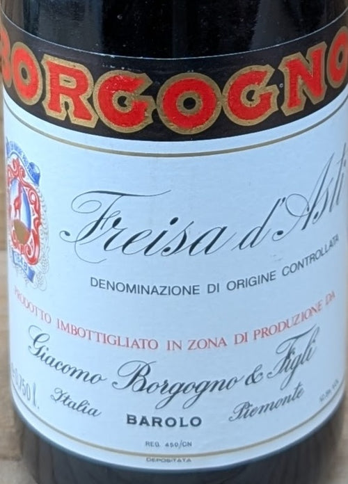Giacomo Borgogno Freisa d'Asti DOC — wine label, illustrative image