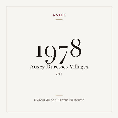 Villages Auxey-Duresses 1978 AOC 0,75l — ANNO vintage card; photograph of the actual bottle available on request
