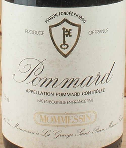 Mommessin Pommard 1990 AOC — wine label