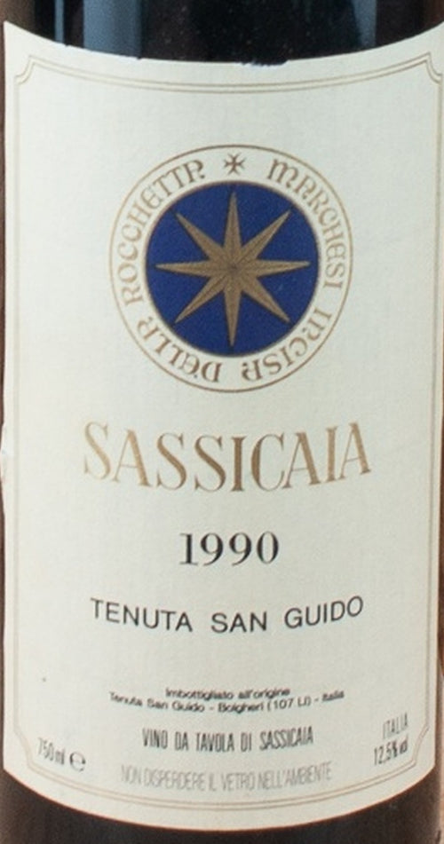 Tenuta San Guido Sassicaia 1990 VdT 0,75l — vinetiket