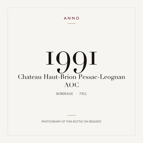 Chateau Haut-Brion Pessac-Leognan 1991 AOC 0,75l — etichetta del vino, immagine indicativa