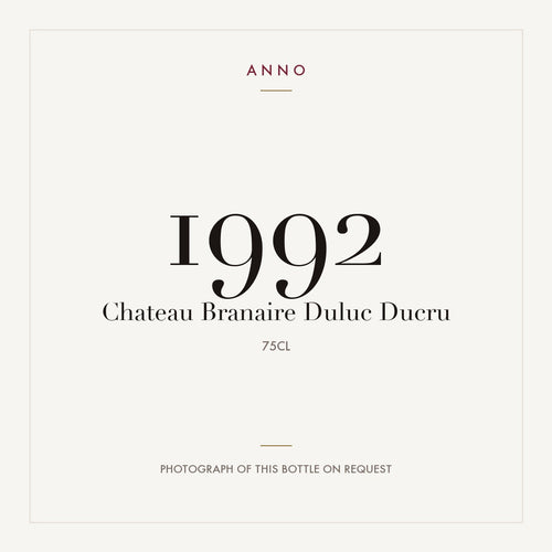 Chateau Branaire-Duluc Ducru Saint-Julien 1992 AOC 0,75l — card dell'annata ANNO; foto della bottiglia reale disponibile su richiesta