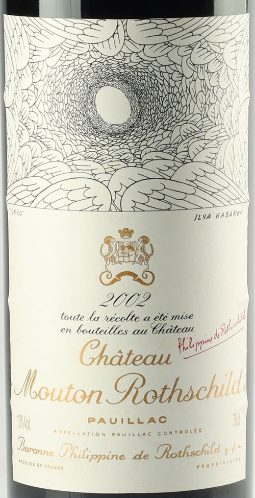 Chateau Mouton Rothschild Pauillac 2002 AOC 0,75l — etiqueta del vino