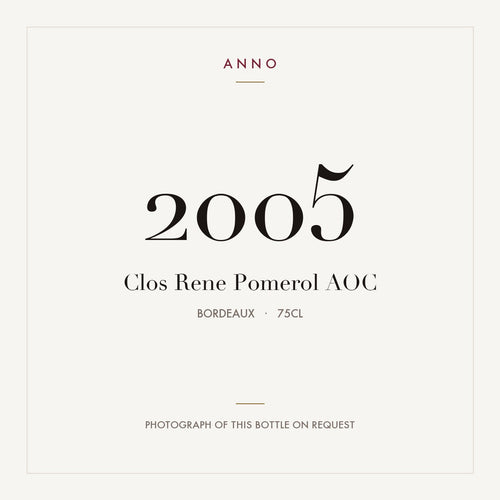 Clos Rene Pomerol 2005 AOC 0,75l from Bordeaux — ANNO vintage card; photograph of the actual bottle available on request