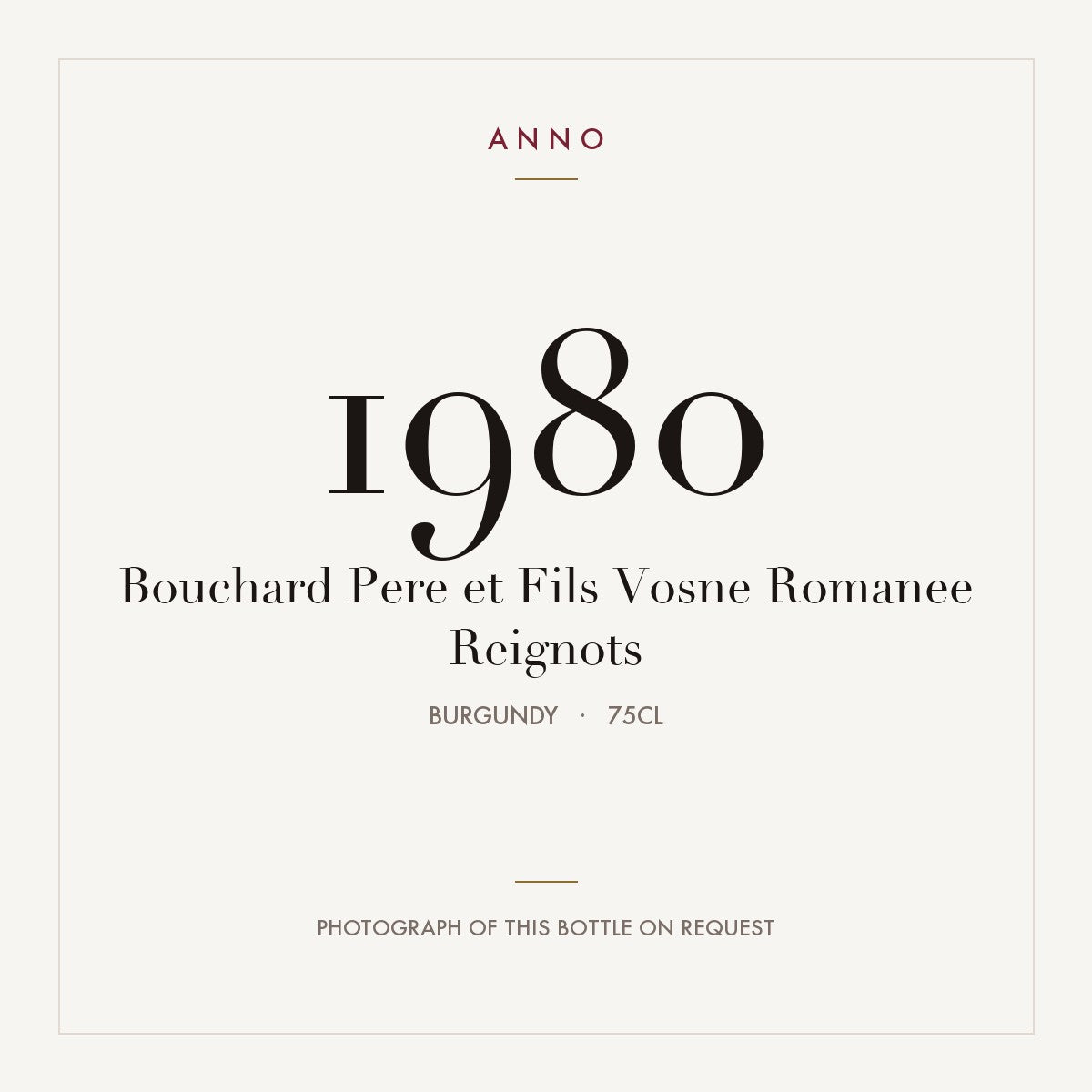 Bouchard Pere et Fils Vosne Romanee Reignots 1980 0,75l