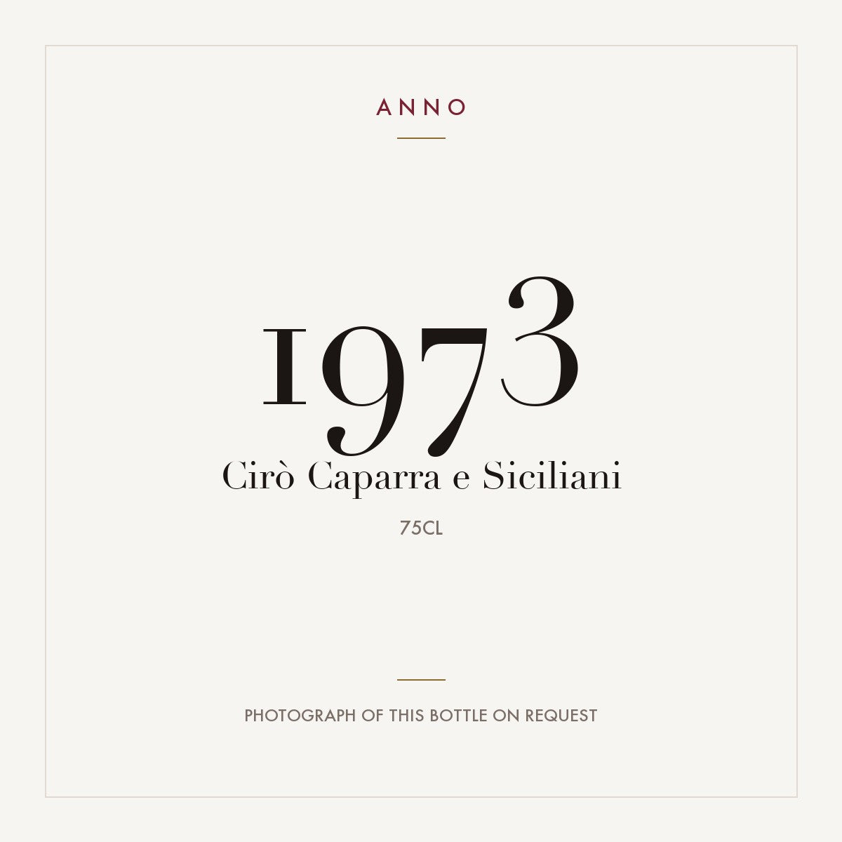 Caparra e Siciliani Ciro 1973 DOC 0,75l