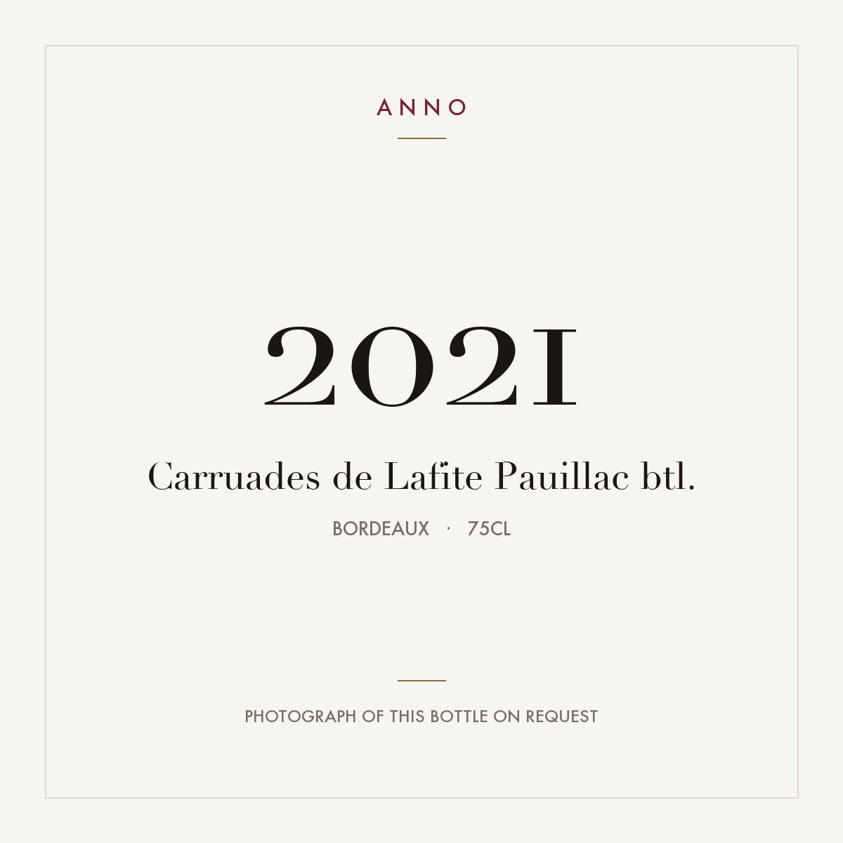 Carruades de Lafite Pauillac 2021 AOC 0,75l
