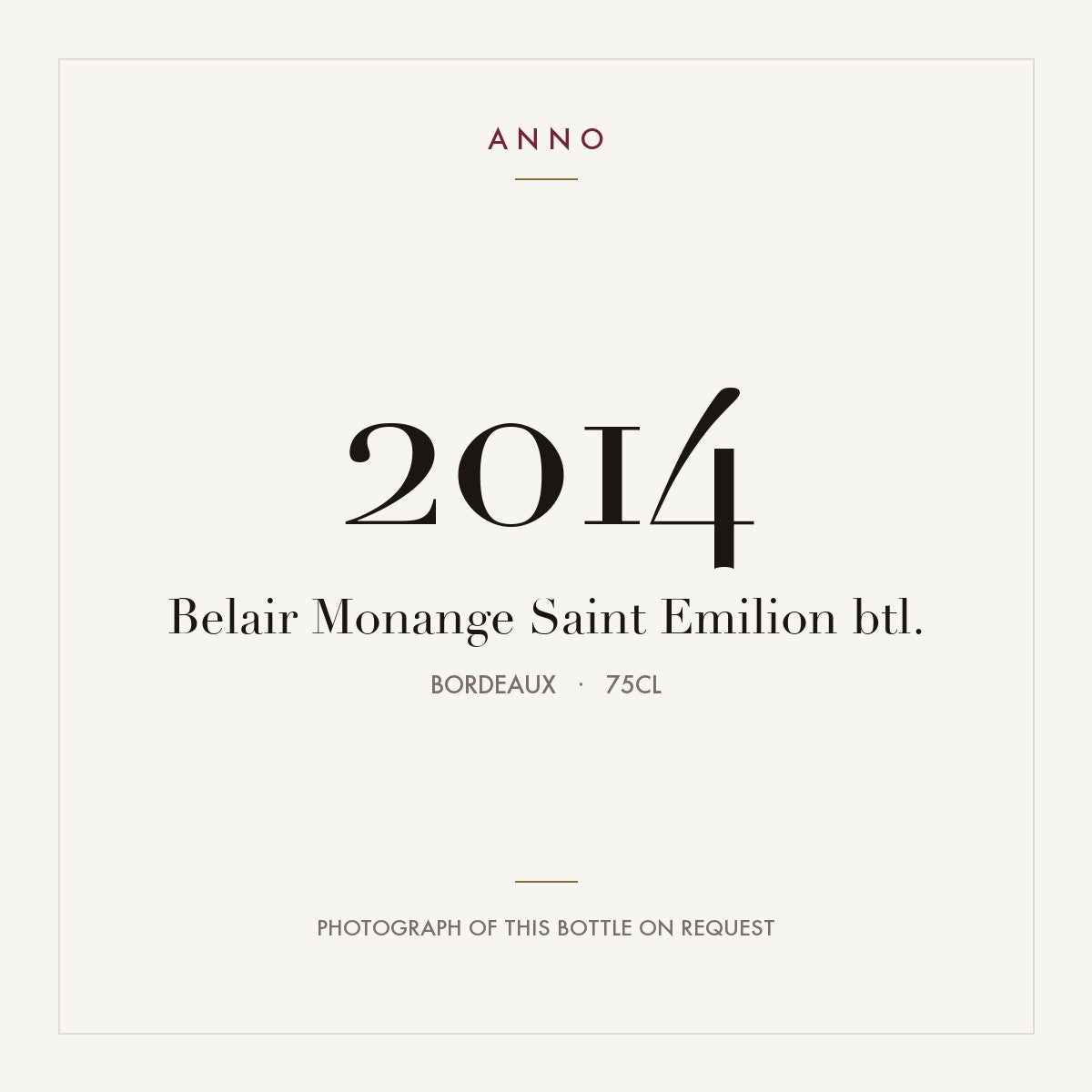 Chateau Belair-Monange Saint-Emilion 2014 AOC 0,75l