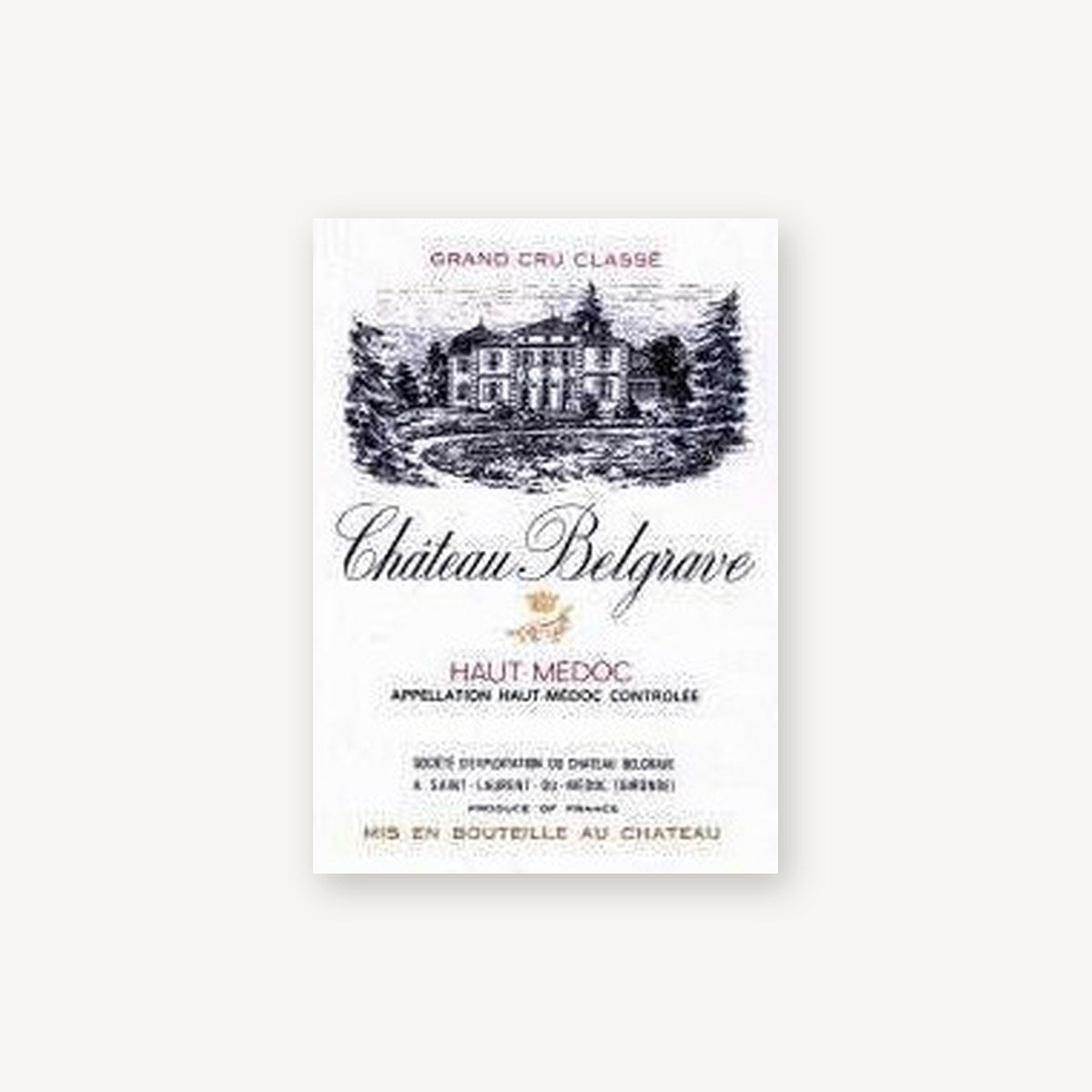 Chateau Belgrave Haut-Medoc 1982 AOC 0,75l