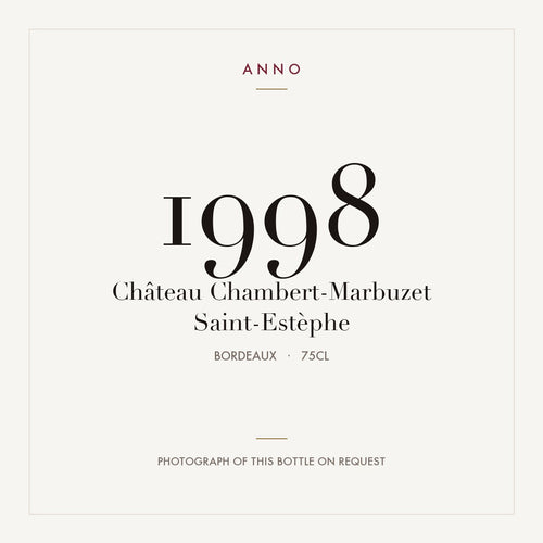 Chateau Chambert-Marbuzet Saint-Estephe 1998 AOC 0,75l
