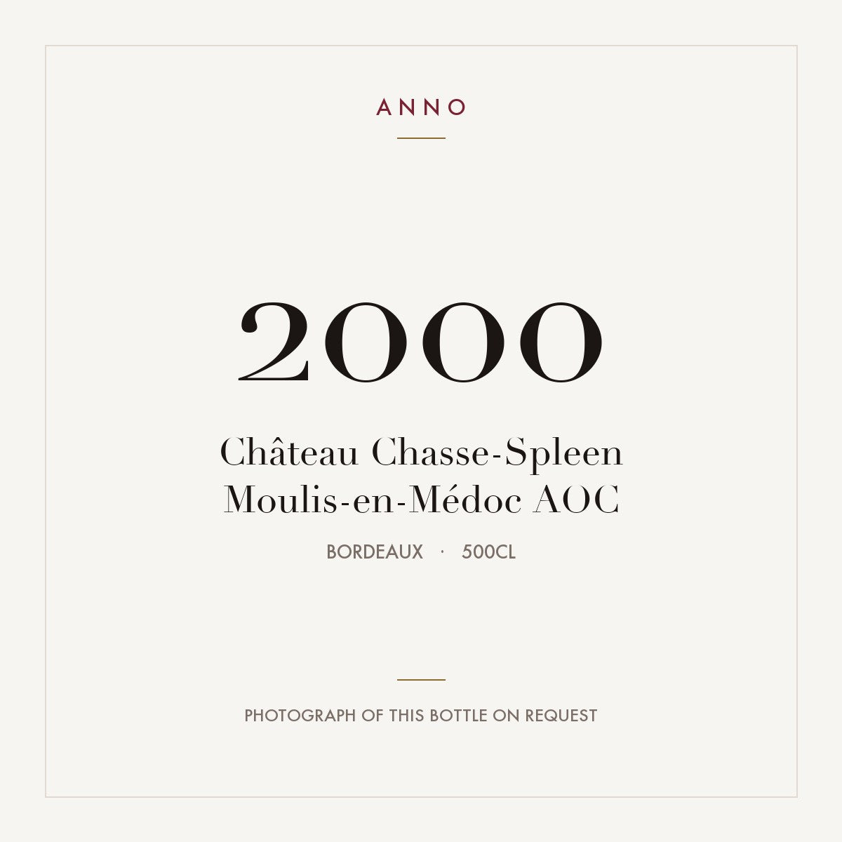 Chateau Chasse-Spleen Moulis-en-Medoc 2000 AOC 5l