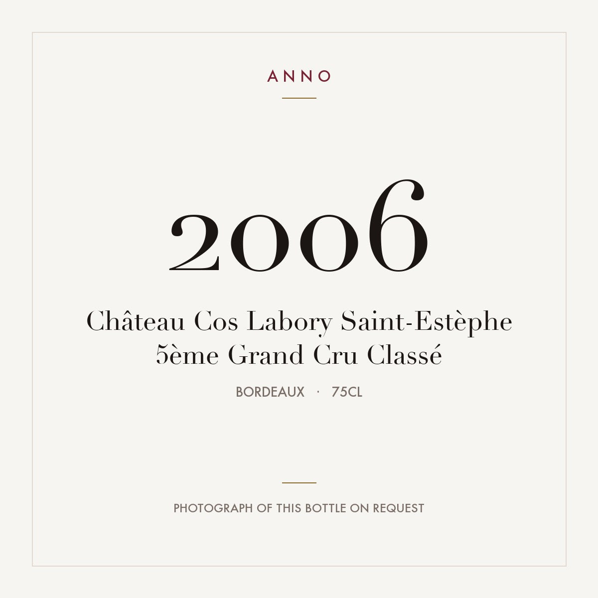 Chateau Cos Labory Saint-Estephe 2006 AOC 0,75l