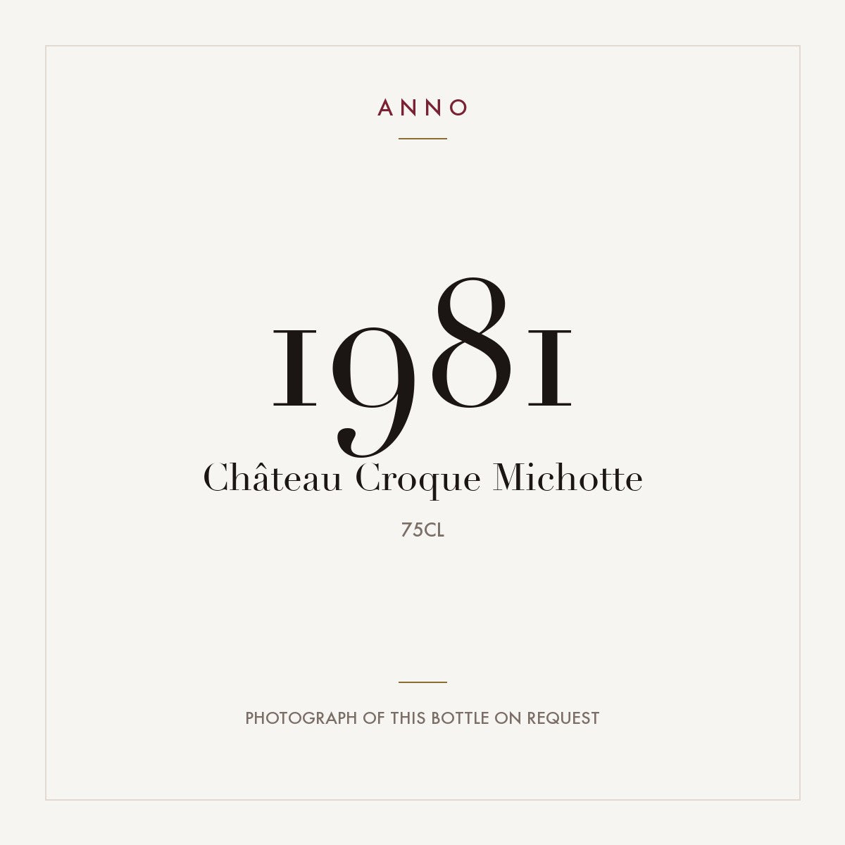 Chateau Croque-Michotte Saint-Emilion 1981 AOC 0,75l
