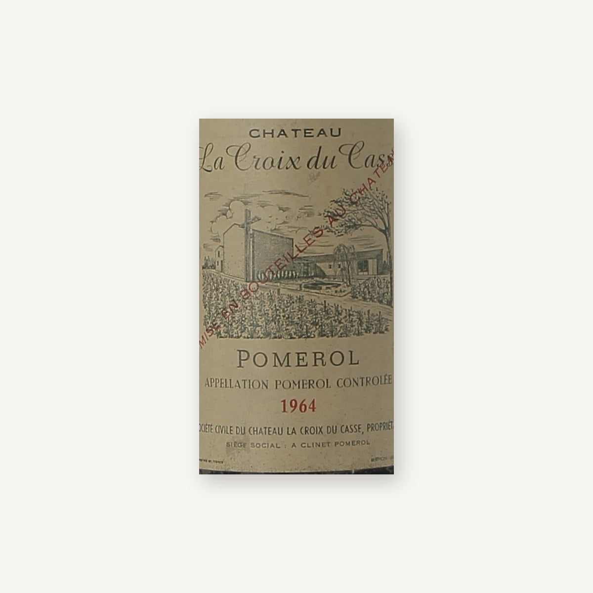 Chateau La Croix du Casse Pomerol 1964 AOC 0,75l