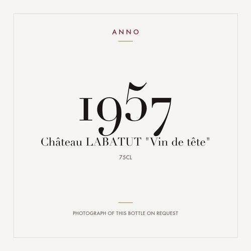 Chateau Labatut "vin de Tete" Blanc 1957 0,75l