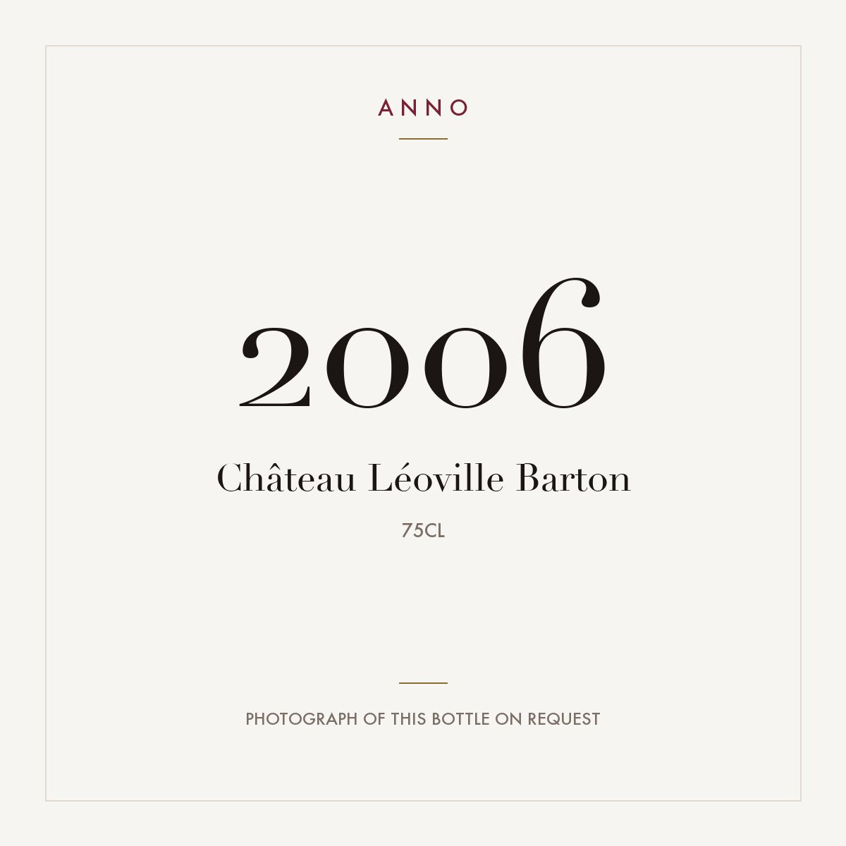 Chateau Leoville Barton Saint-Julien 2006 AOC 0,75l