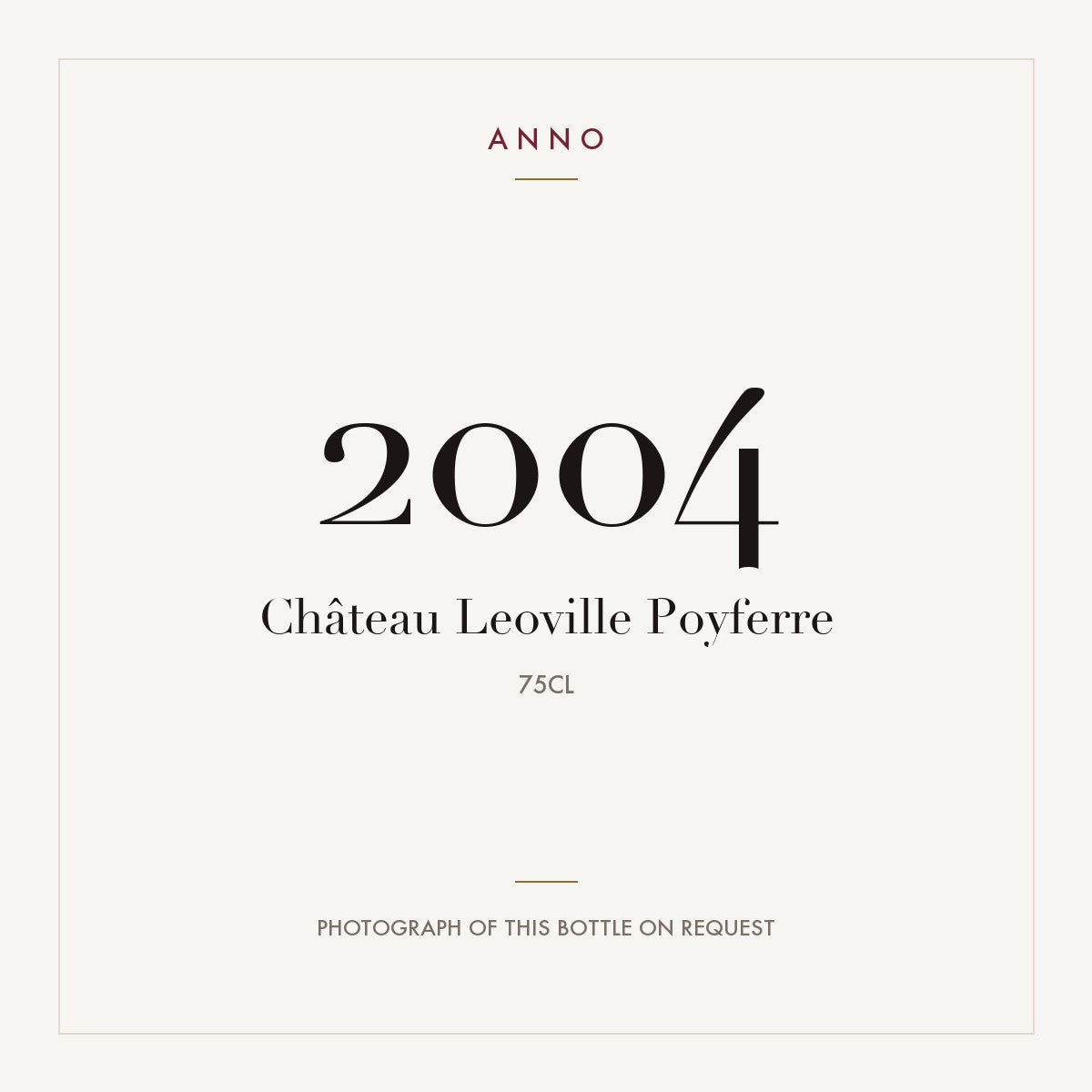 Chateau Leoville Poyferre Saint-Julien 2004 AOC 0,75l
