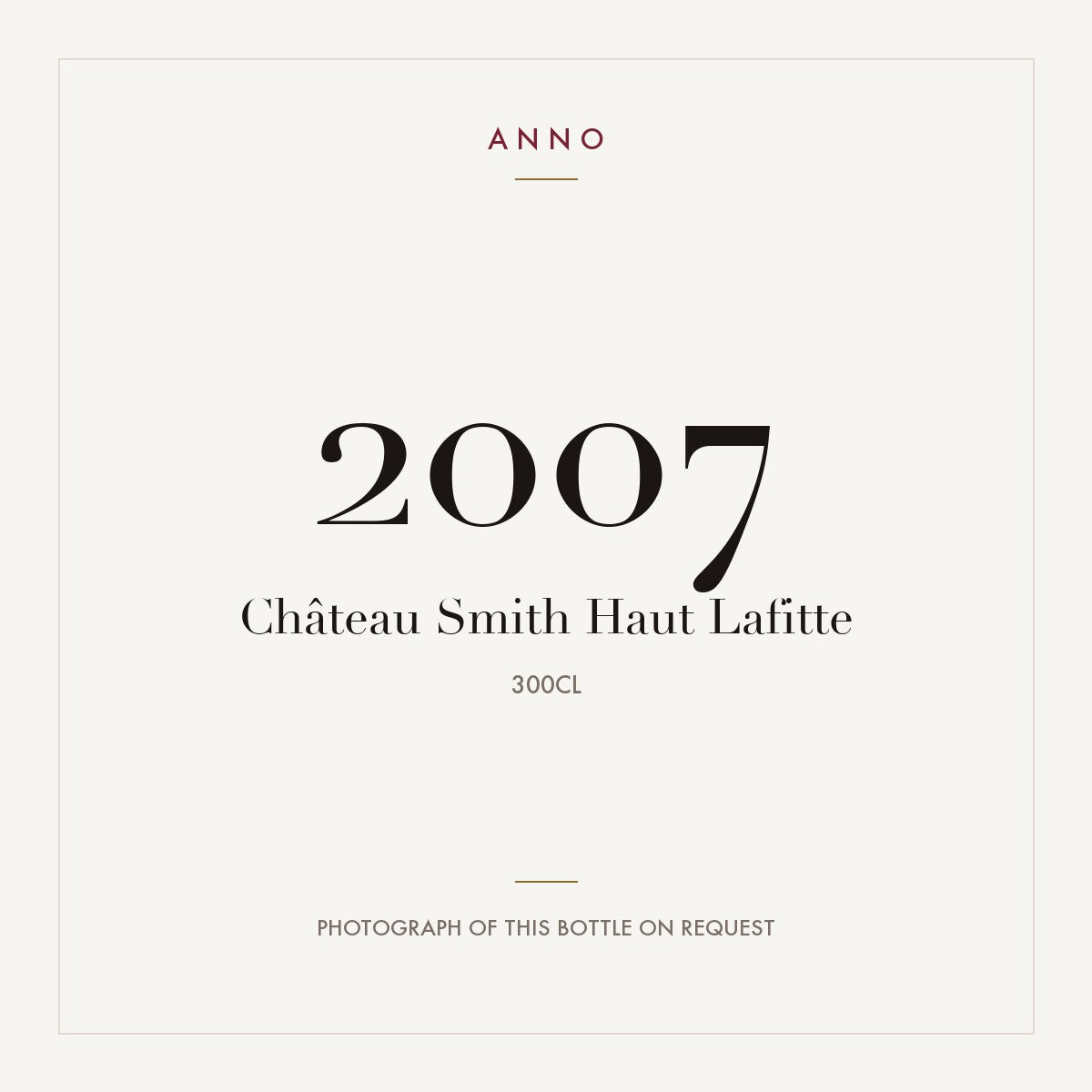 Chateau Smith Haut Lafitte Pessac-Leognan 2007 AOC 3l
