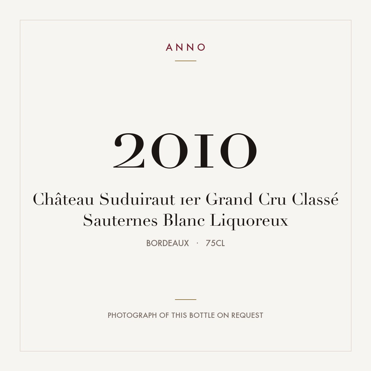 Chateau Suduiraut Sauternes 2010 AOC 0,75l