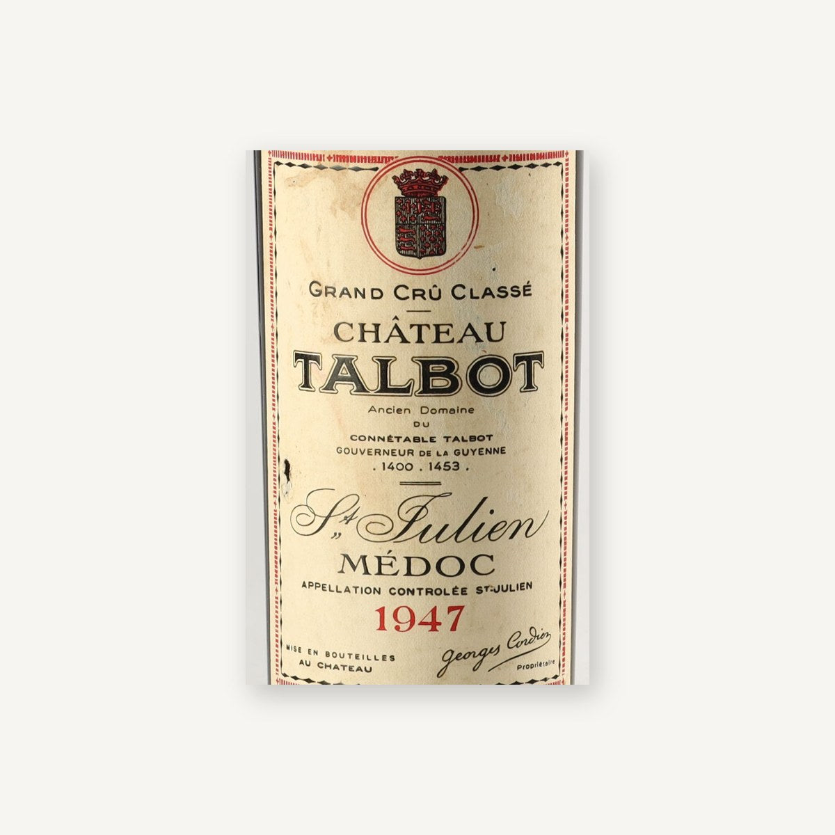 Chateau Talbot Saint-Julien 1947 AOC 0,75l