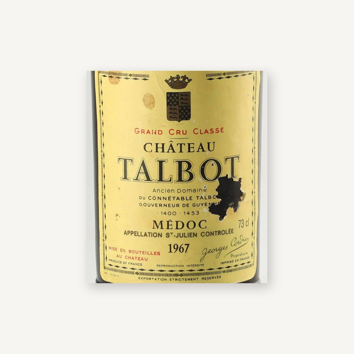 Chateau Talbot Saint-Julien 1967 AOC 0,75l