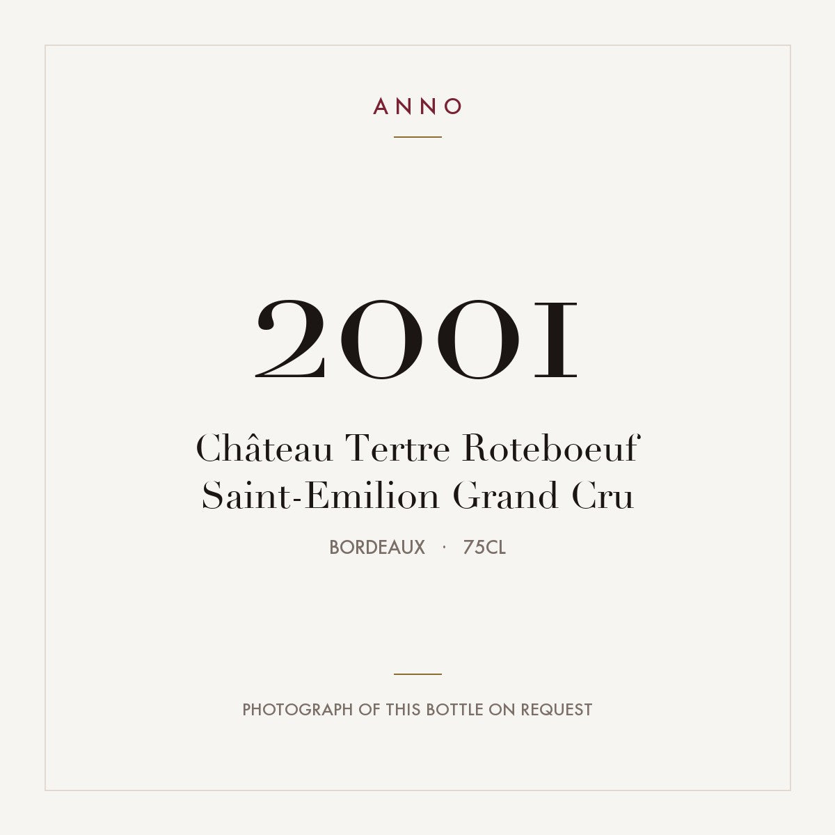 Chateau Tertre Roteboeuf Saint-Emilion Grand Cru 2001 AOC 0,75l