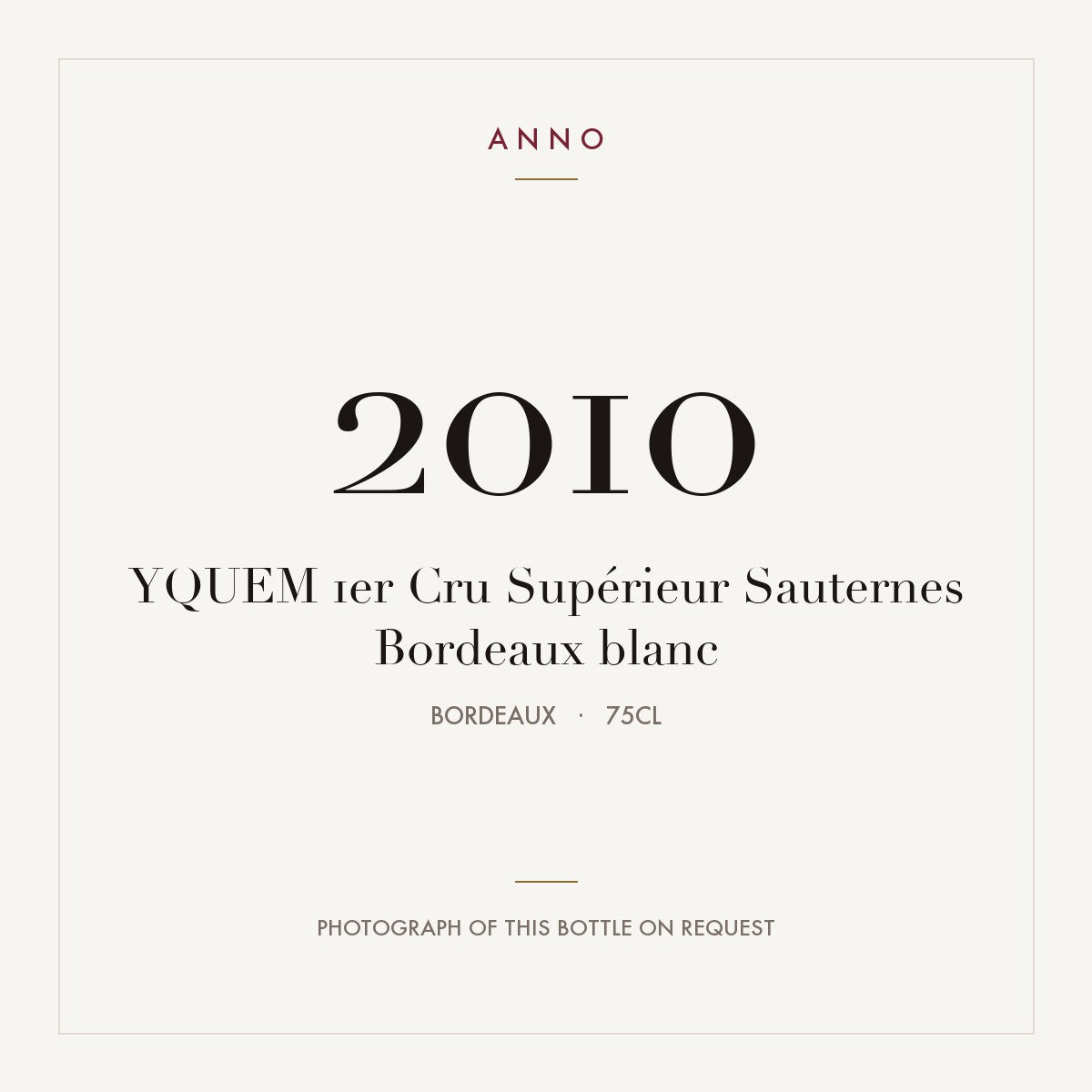 Chateau d'Yquem Sauternes Premier Cru Superieur 2010 AOC 0,75l