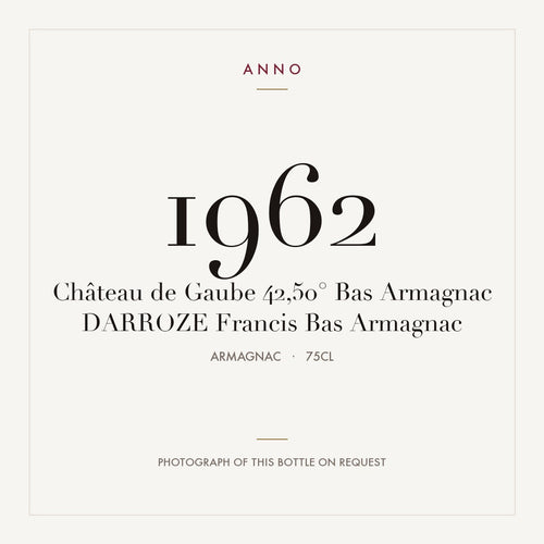 Chateau de Gaube Bas-Armagnac 1962 0,75l