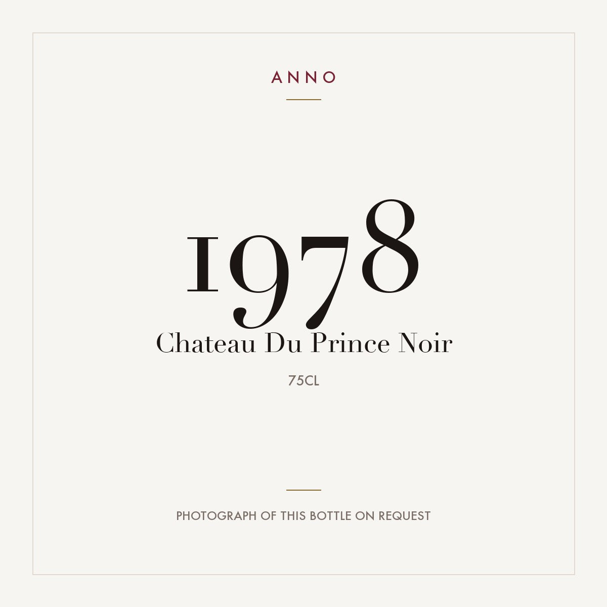 Chateau du Prince Noir 1978 0,75l