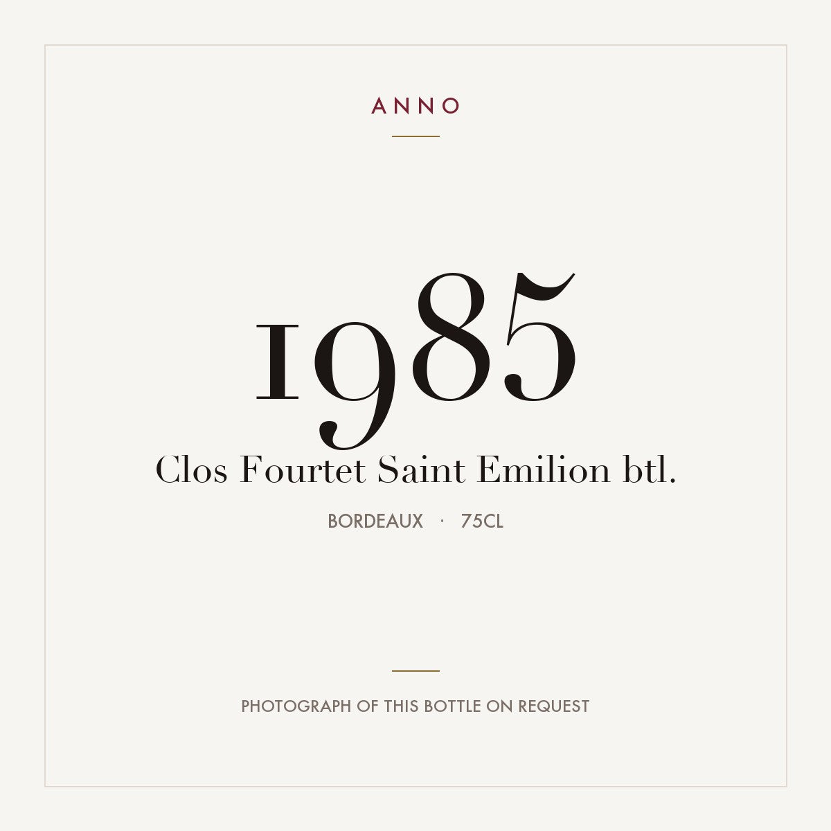 Clos Fourtet Saint-Emilion 1985 AOC 0,75l