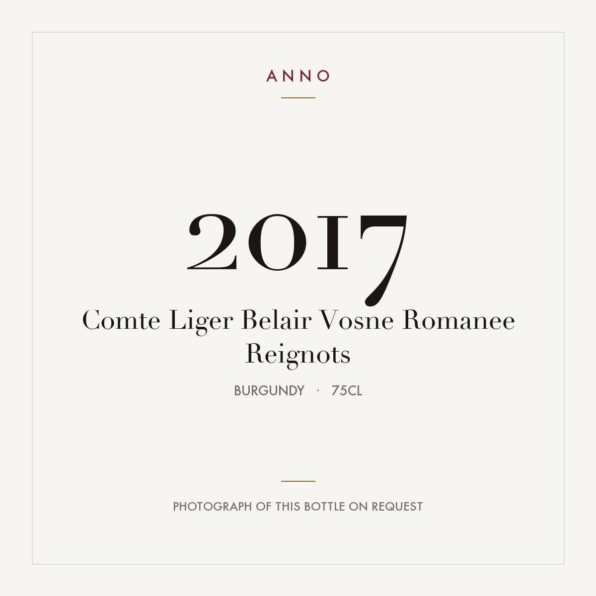 Comte Liger-Belair Vosne-Romanee Premier Cru Les Reignots 2017 AOC 0,75l