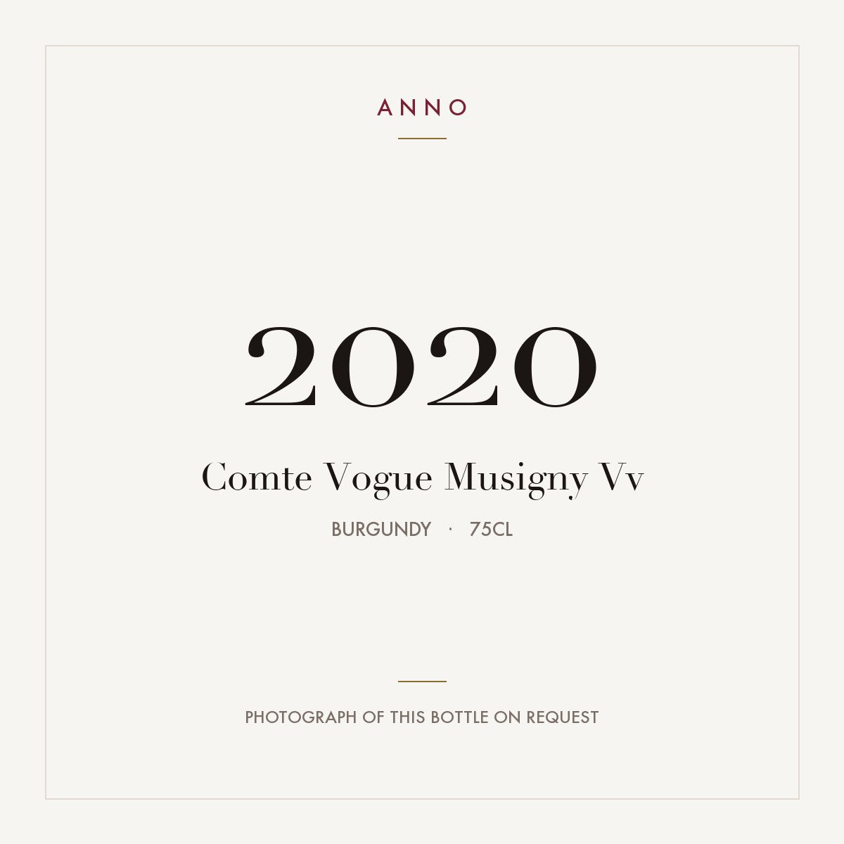 Comte Vogue Musigny Vv 2020 0,75l
