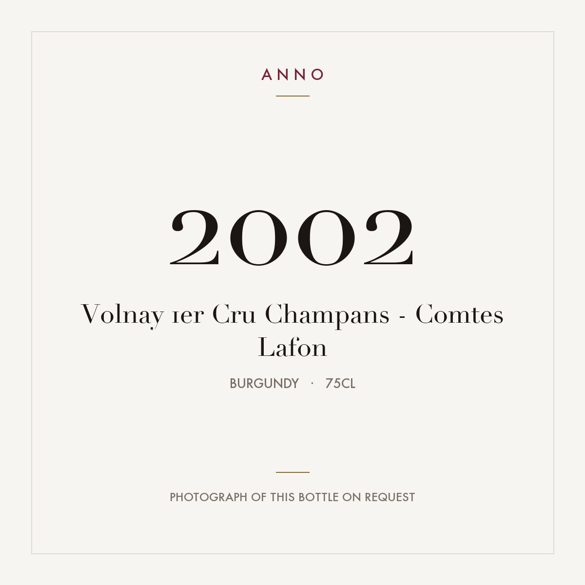 Comtes Lafon Volnay Premier Cru Champans 2002 AOC 0,75l