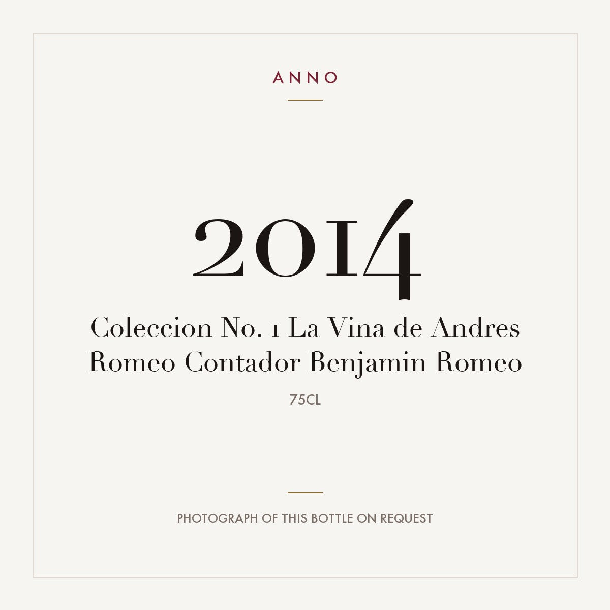 Contador Coleccion No. 1 La Vina de Andres Romeo Rioja 2014 DOCa 0,75l