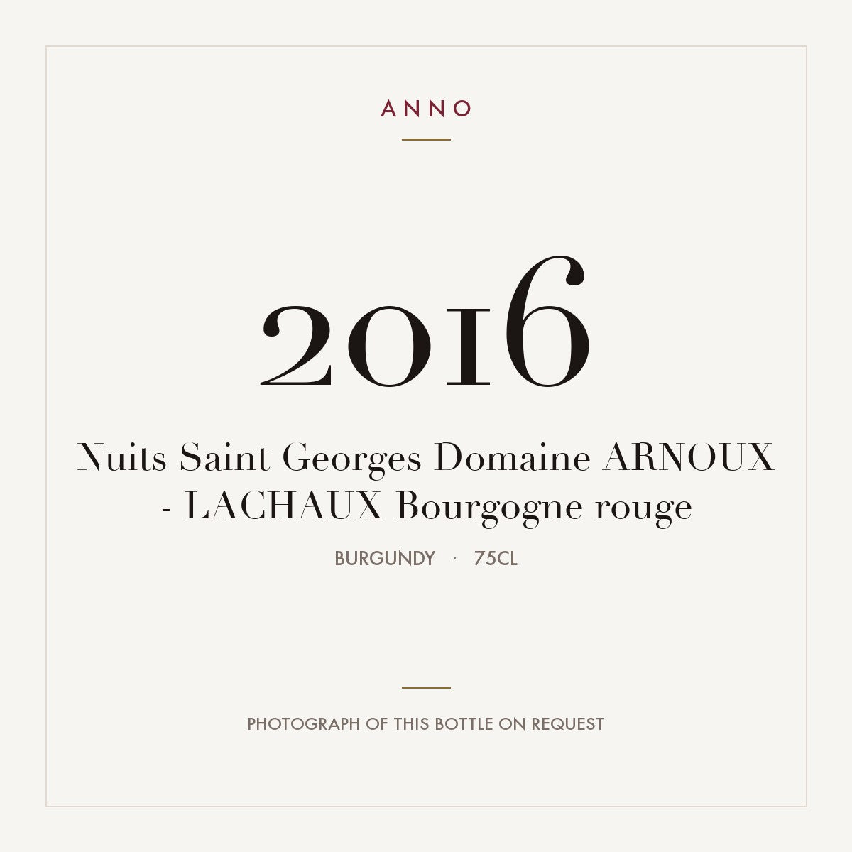 Domaine Arnoux-Lachaux Nuits-Saint-Georges 2016 AOC 0,75l