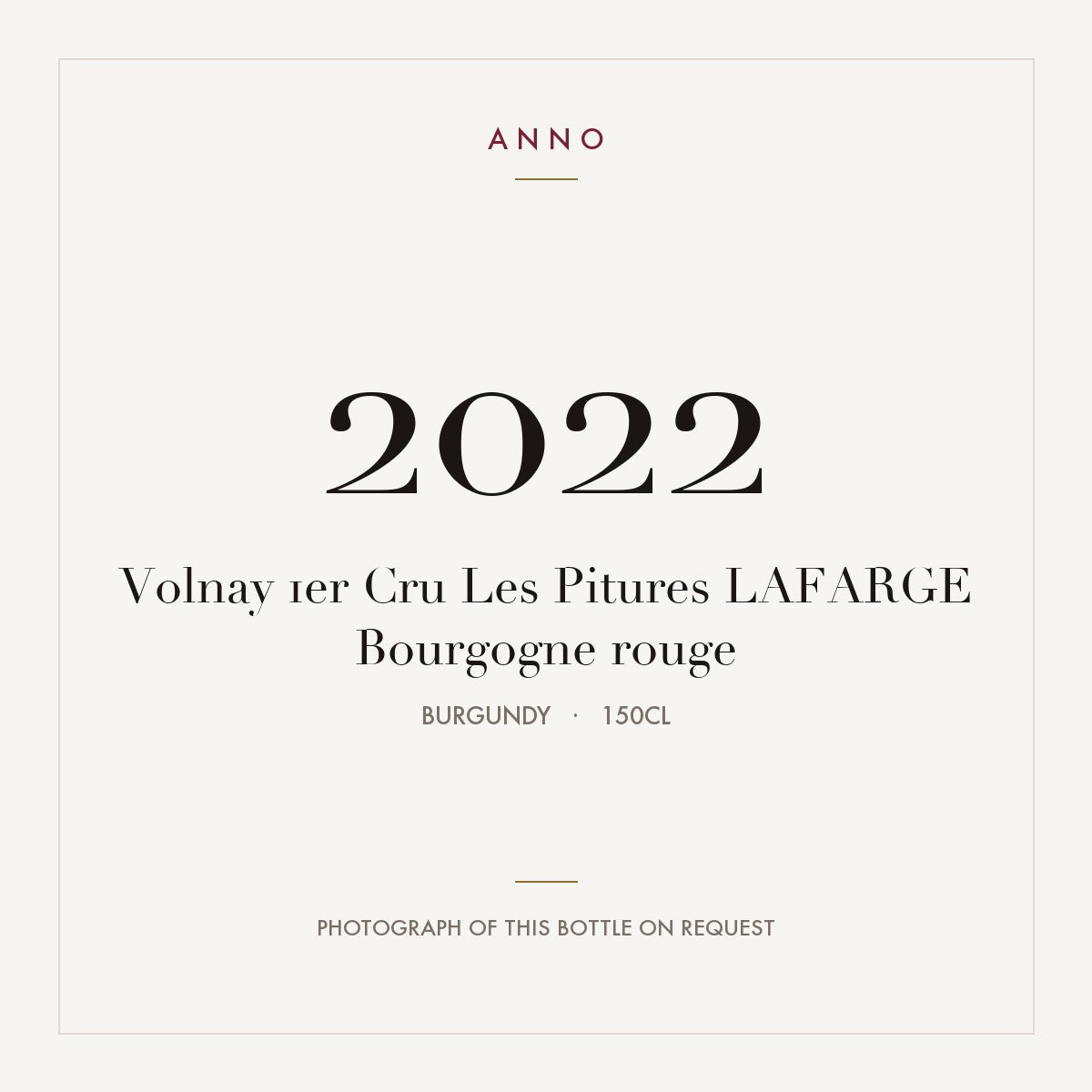 Domaine Lafarge Volnay Premier Cru Les Pitures 2022 AOC 1,5l