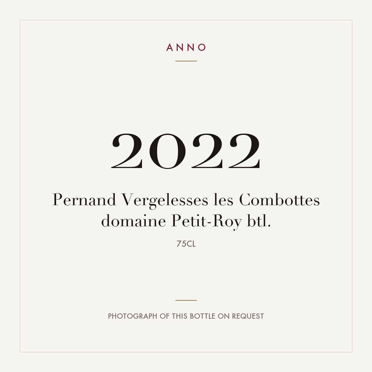 Domaine Petit-Roy Pernand-Vergelesses Les Combottes 2022 AOC 0,75l