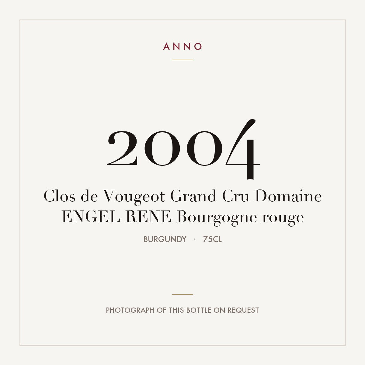 Domaine Rene Engel Clos de Vougeot Grand Cru 2004 AOC 0,75l